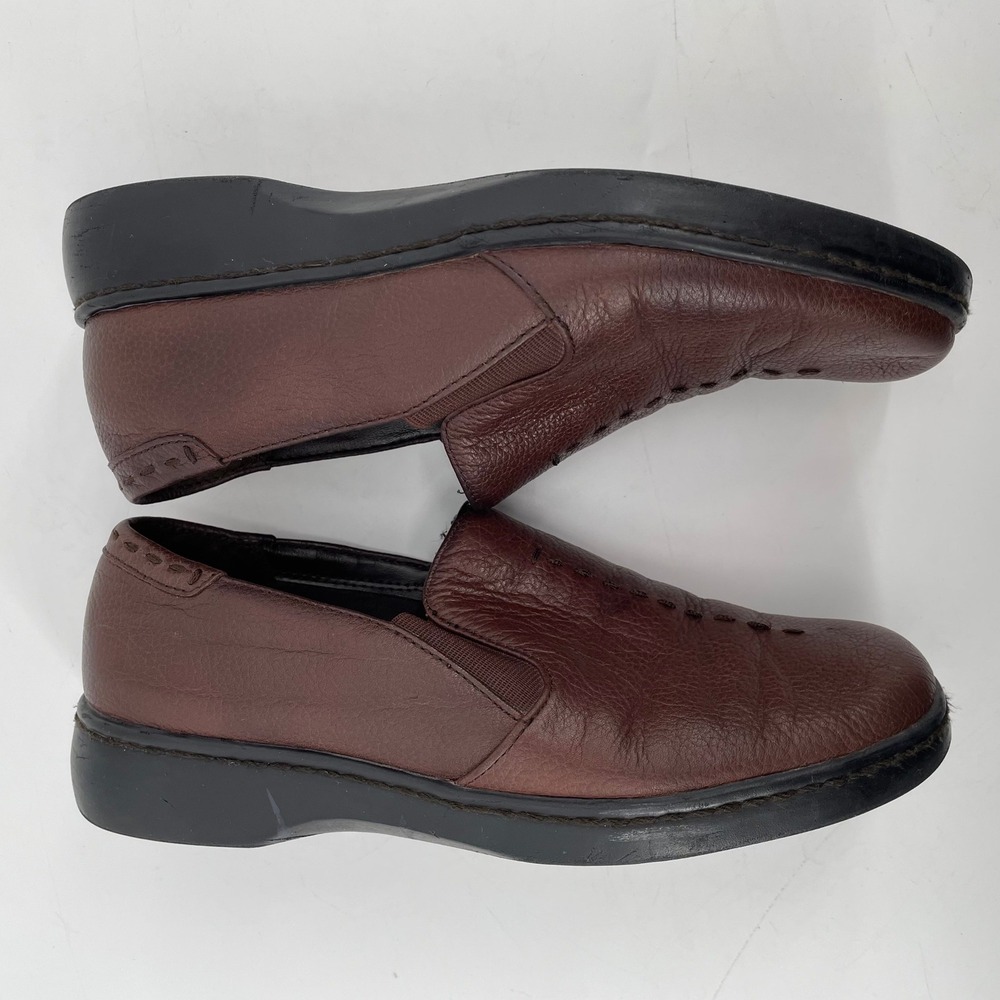 Predictions Leather Loafers Womens 8 Brown Good Slip On Comfort Shoes Preppy